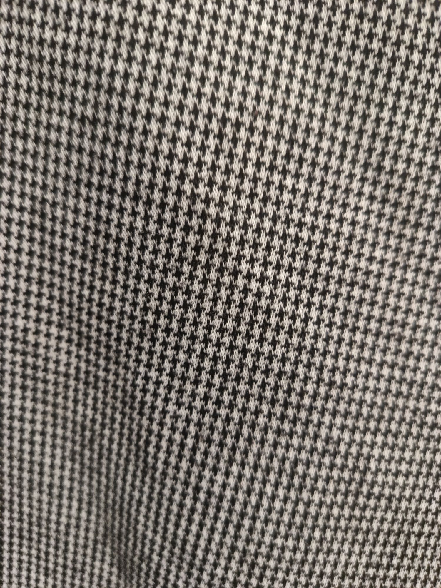 Damskie materiałowe spodnie na gumkę legginsy w ozdobną pepitkę wzór