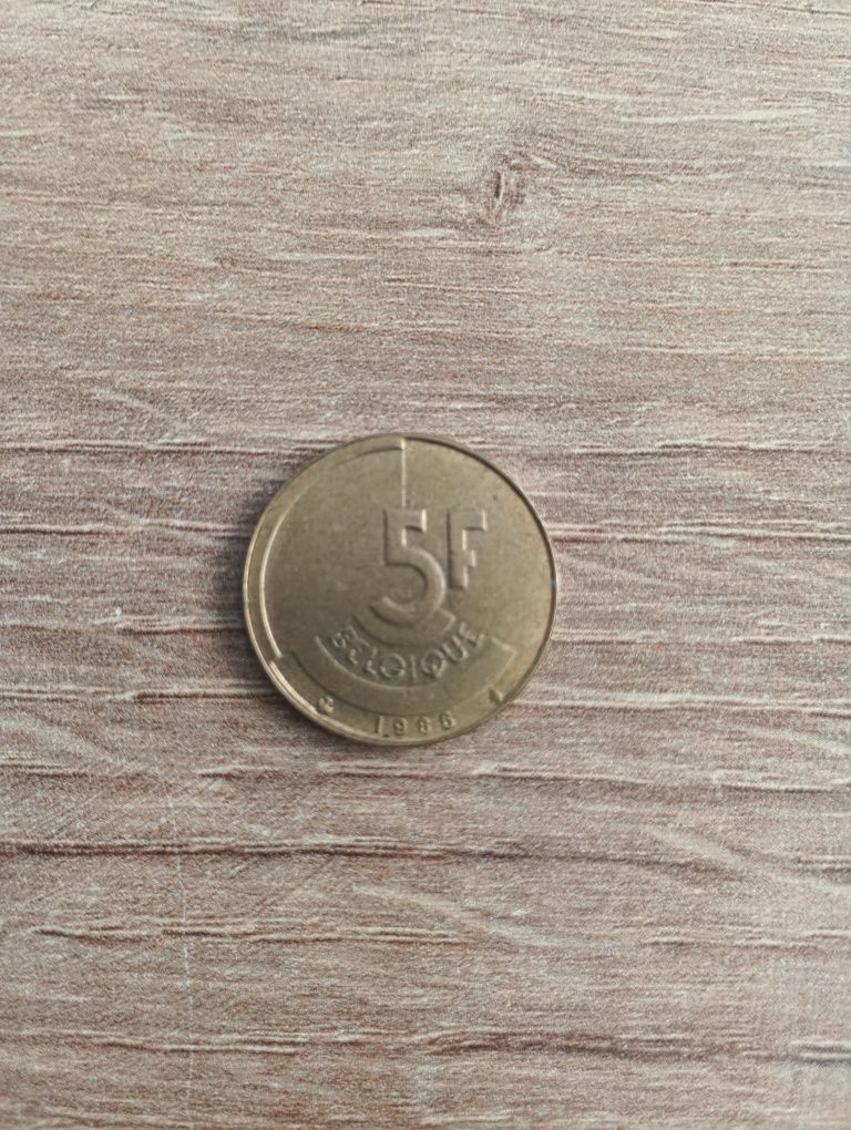 Moneta 5 Franków Belgia 1986r