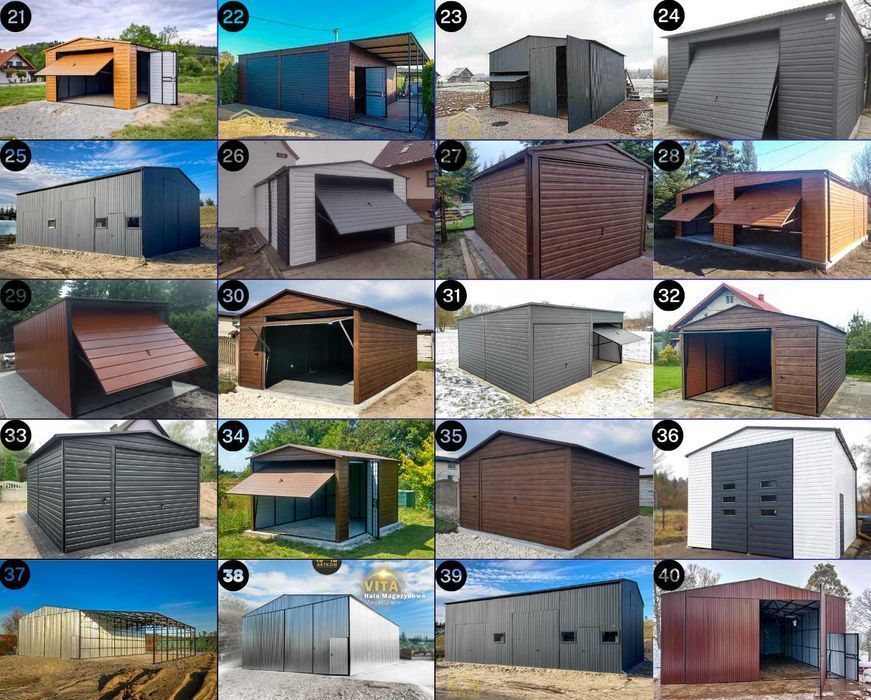 Garaż blaszany Ocynkowany Profil zamknięty Każdy wymiar Dostawa GRATIS
