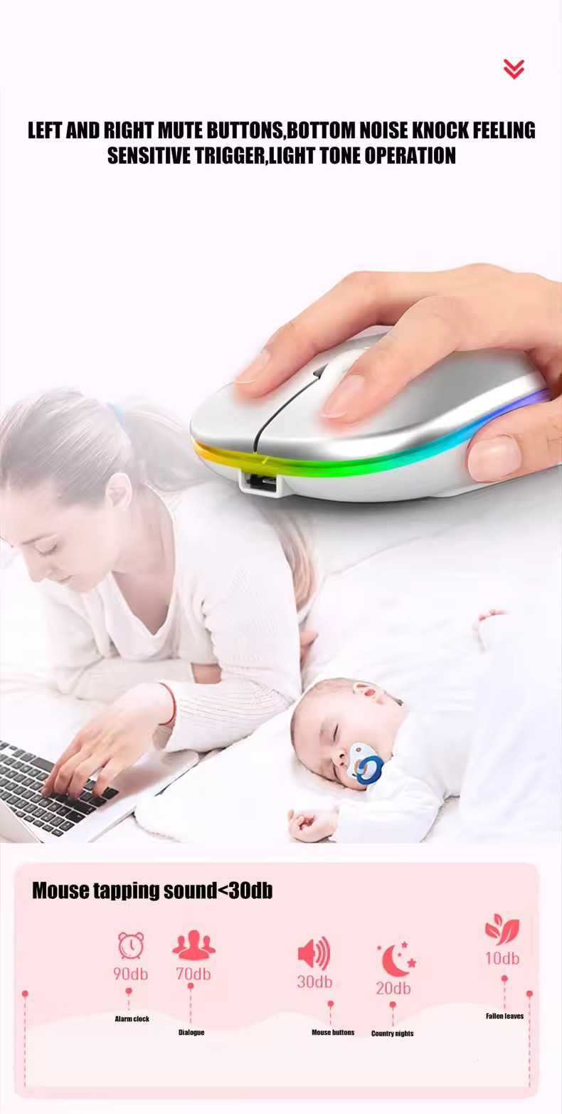 MYSZ Myszka Bezprzewodowa LED płaska +Bluetooth