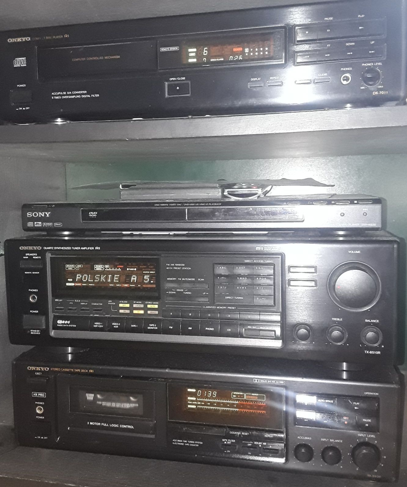 Wieża stereo ONKYO  amplituner cd  deck