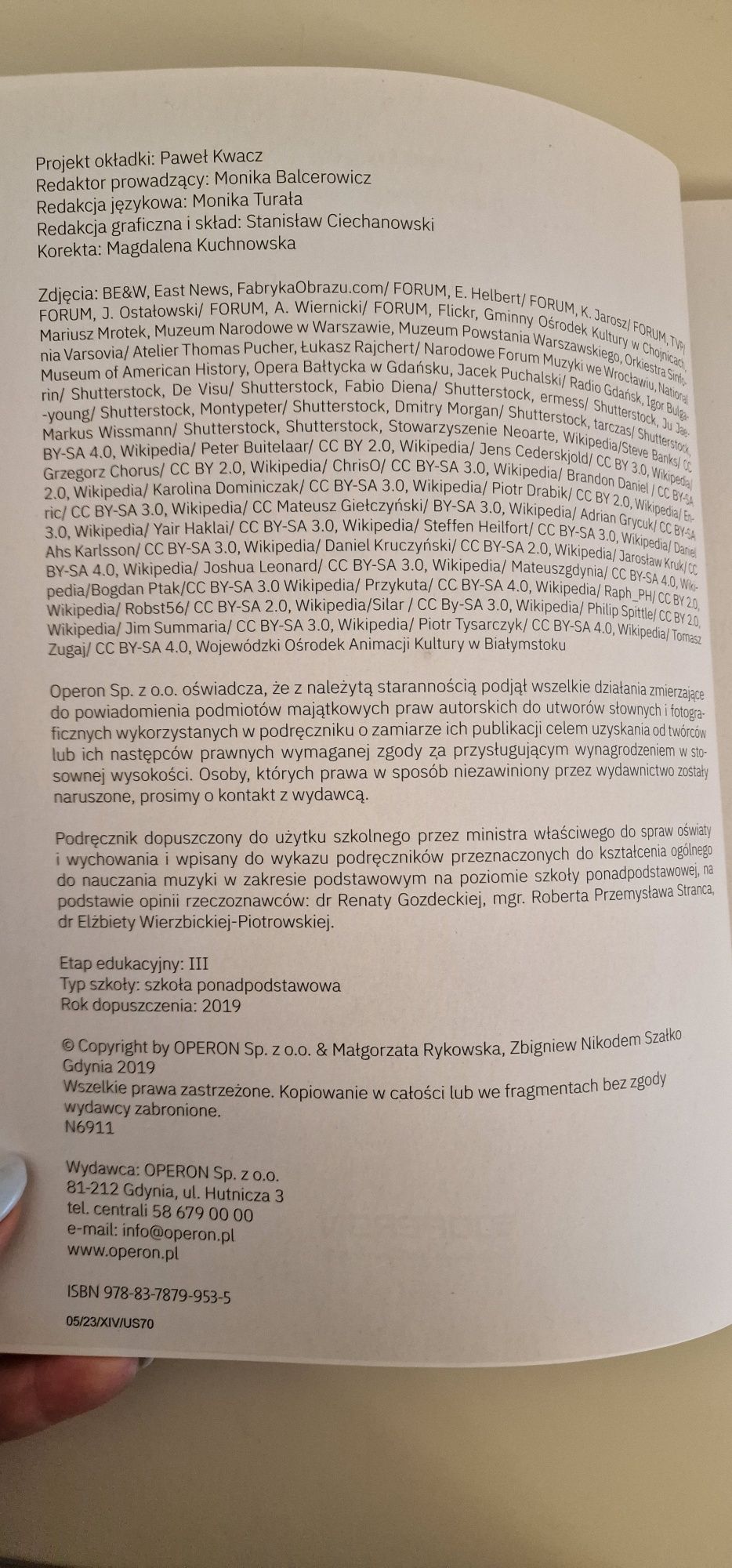 Muzyka operon liceum technikum zakres podstawowy