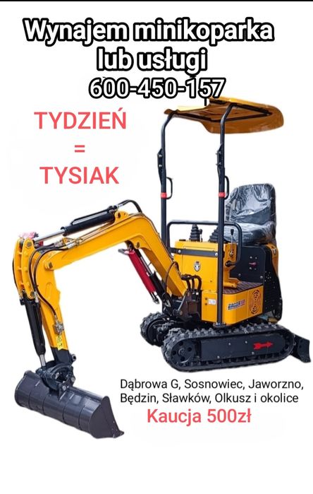 Minikoparka, usługi, wynajem