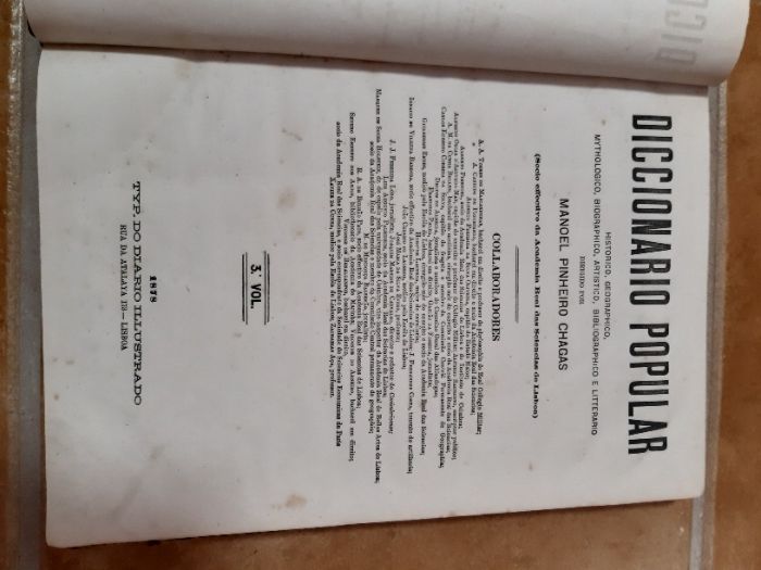 Livro antigo - Diccionario Popular - 1878
