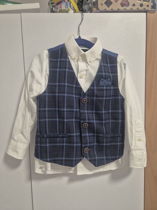 Дитячий набір двійка для хлопчика: біла сорочка + камізелька