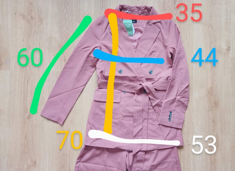 Koralowy zestaw elegancki garnitur m/38
