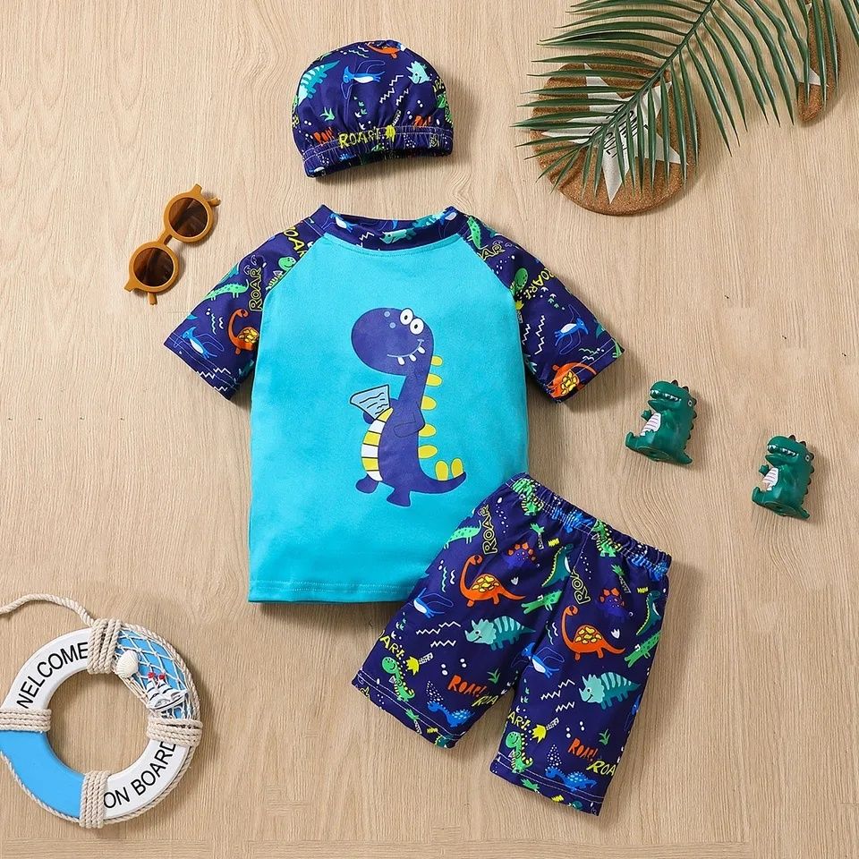 Nowy strój kąpielowy dla dziecka z czepkiem ochrona UV 110 116