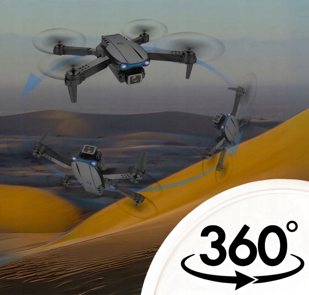 Dron 2 Akumulatorowy 2 Kamery Zasięg 200 m Unika Przeszkody Pilot 4K