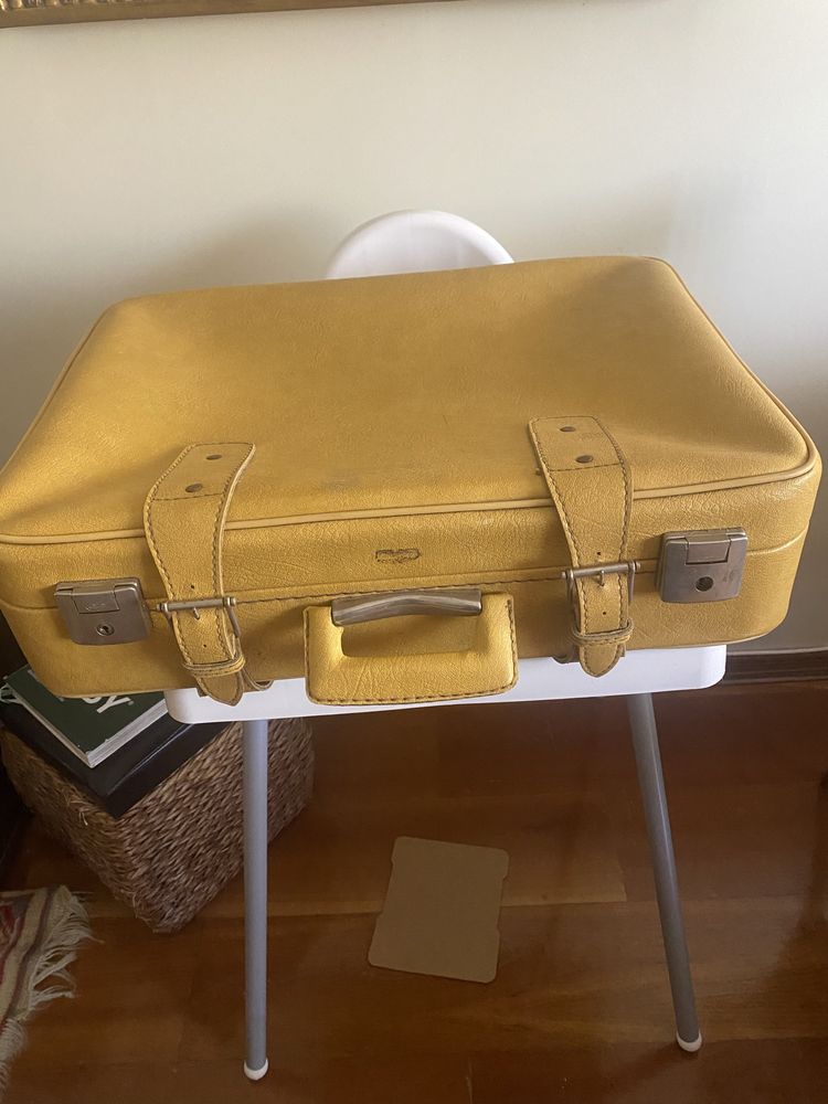 Mala de viagem vintage em pele