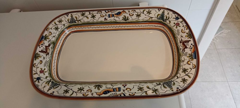 Travessa pintada a mão de 1990