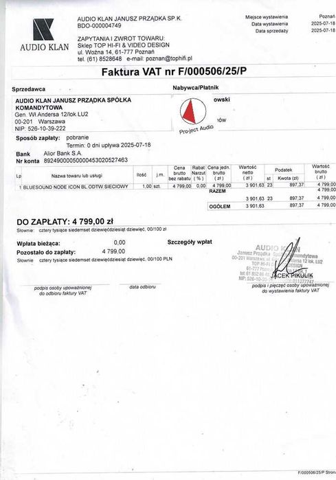 Nowość Bluesound Node Icon - możliwa zamiana | sklep WROCŁAW