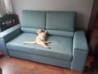 Sofa kanapa dwuosobowa niebieska PMW