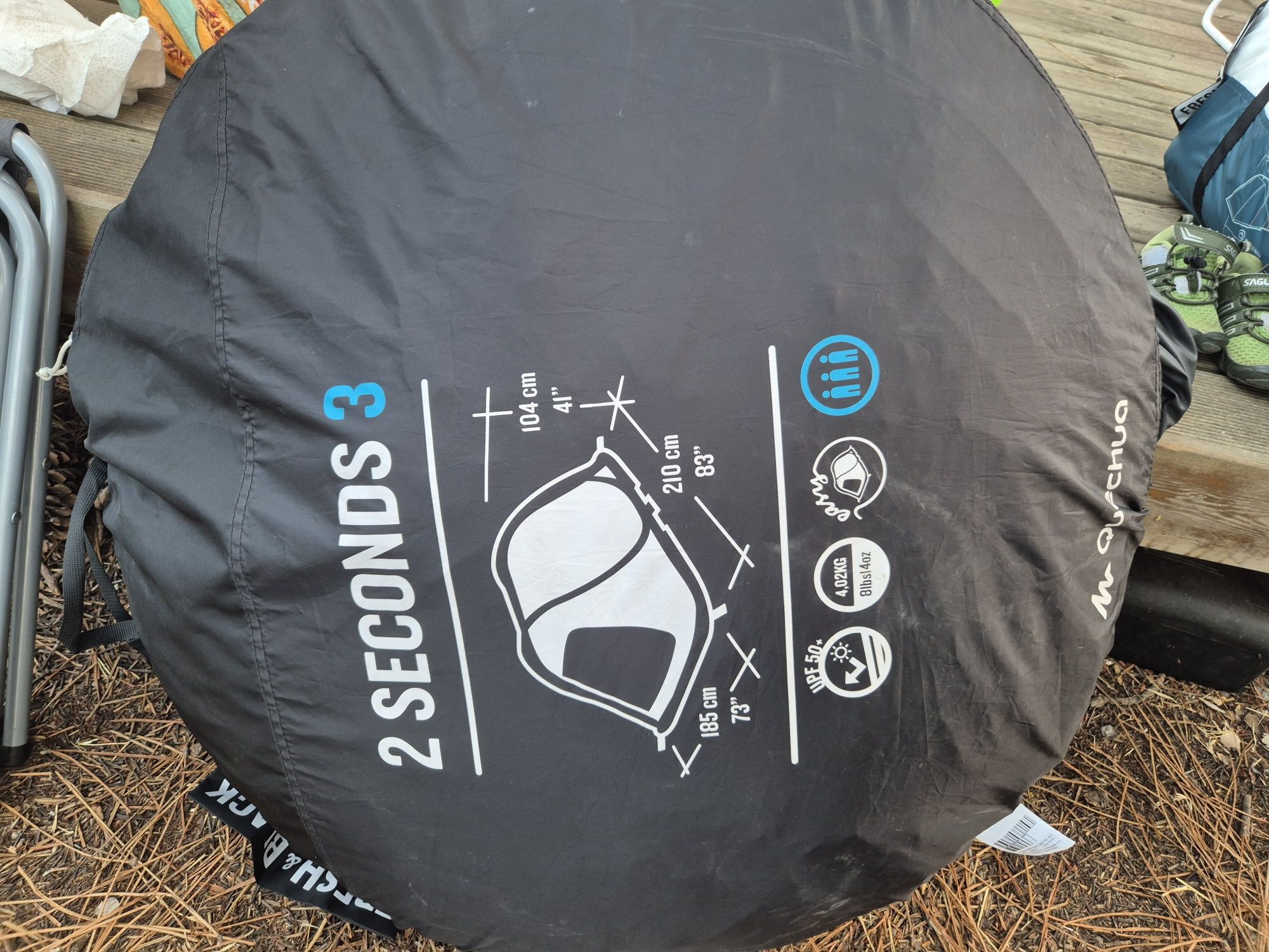 Tenda 2segundos QUECHUA 3pessoas