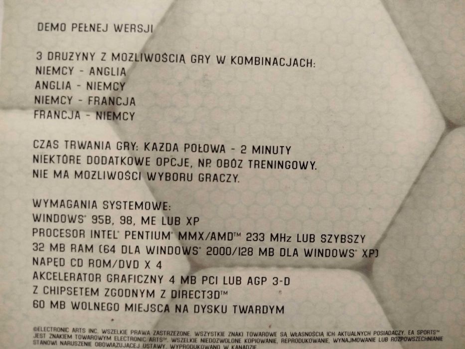 Fifa WM 2002 Pc Gra Polskie wydanie dema gry Fifa World Cup 2002