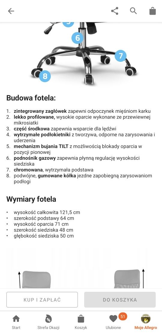 Krzeslo fotel obrotowy regulowany ergonomiczny