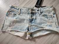 Spodenki krótkie jeans dziury przetarcia