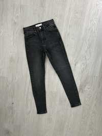 Topshop Jamie szare spodnie XS 25/32 rurki wysoki stan skinny jeans