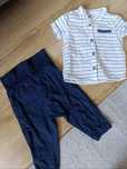 Zestaw koszula lniana + spodnie h&m r.74