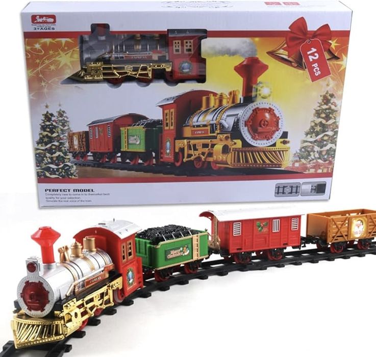 Новорічна дитяча залізниця з підсвіткою звуком детская железная дорога