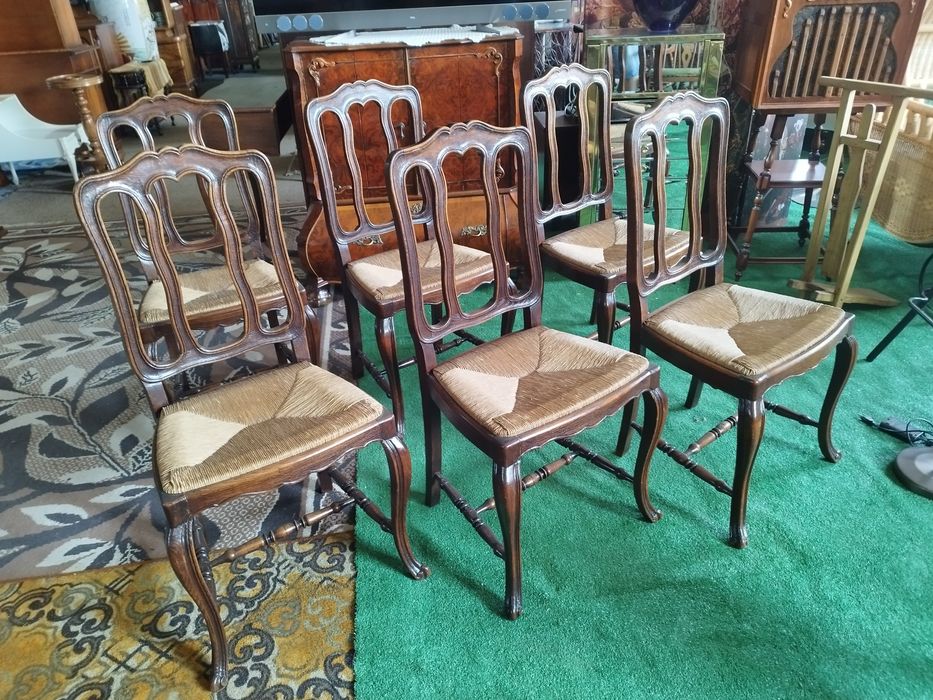 krzesła salonowe drewniane Antyk Vintage 6 sztuk