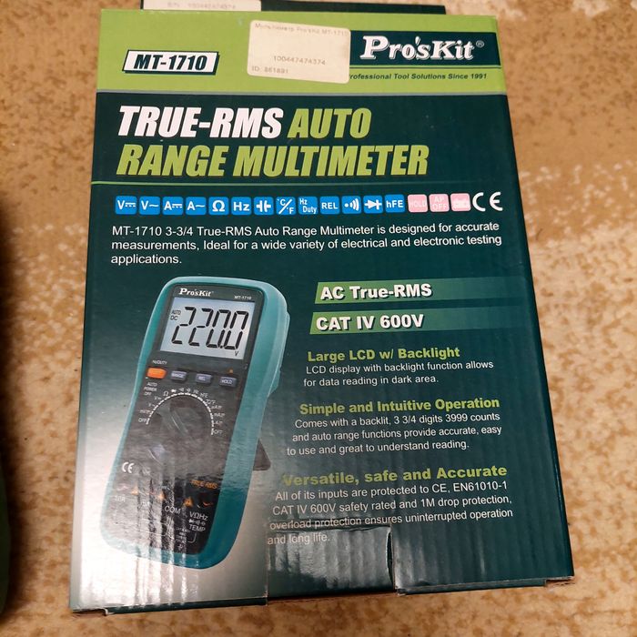 Продам цифровой мультиметр Pro'sKit MT-1710 861891