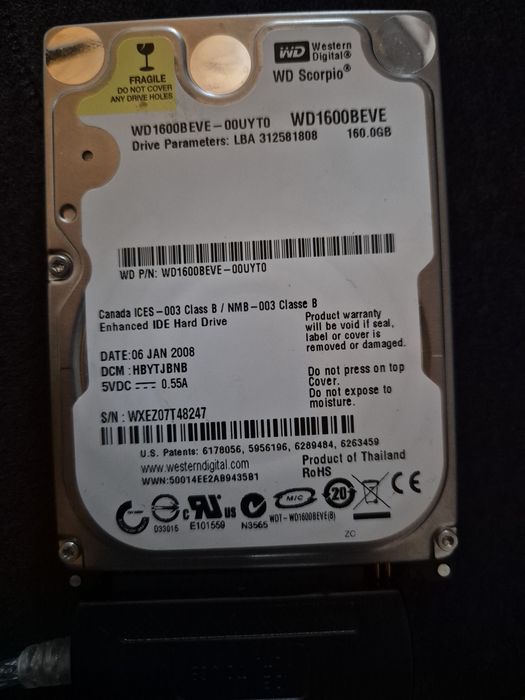 2 x Dysk twardy ATA IDE 2.5 cala 160Gb i 30Gb