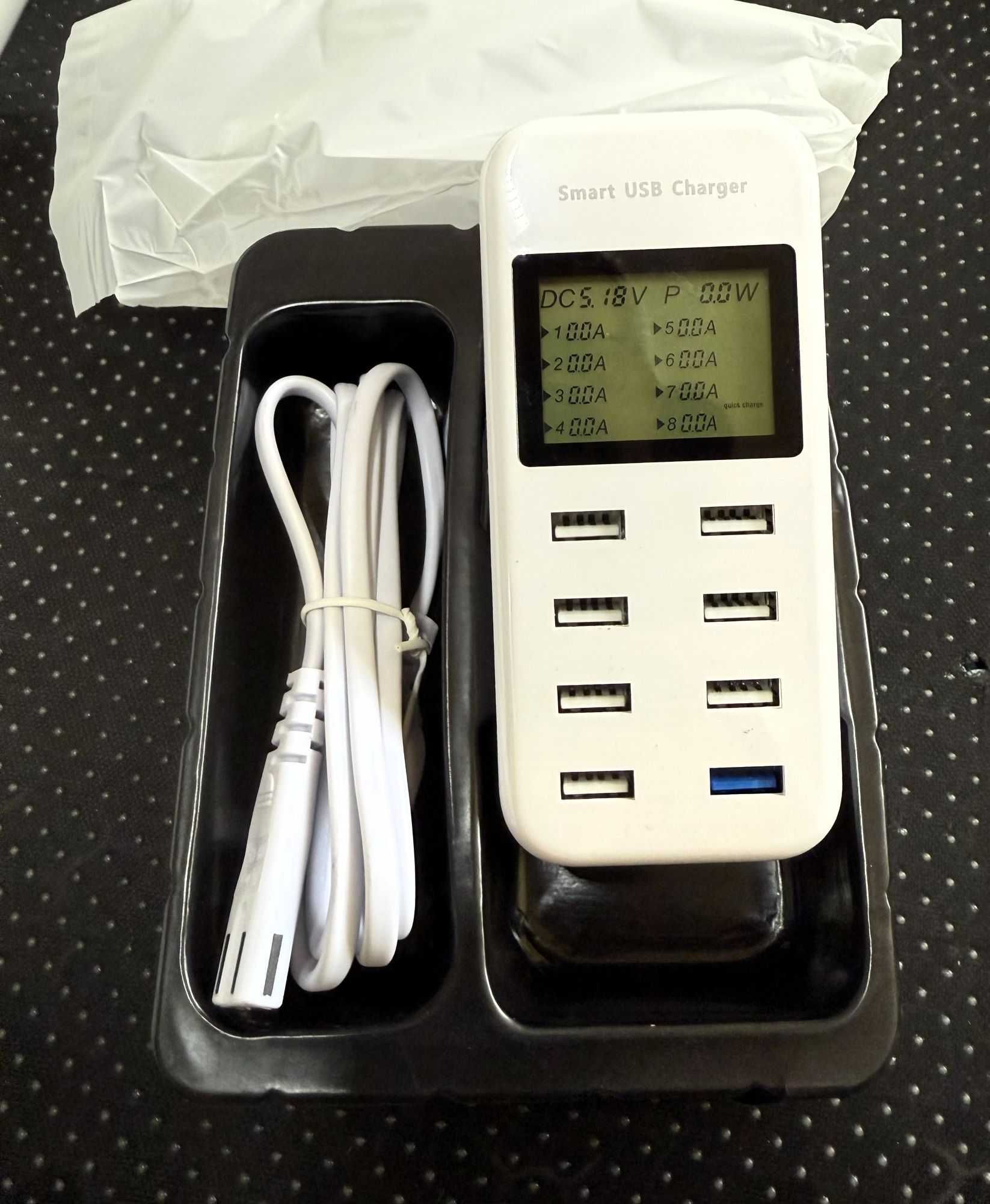 Stacja ładowania USB, 60 W, 8-portowy hub ładowania 7x USB 1x QC 3.0
