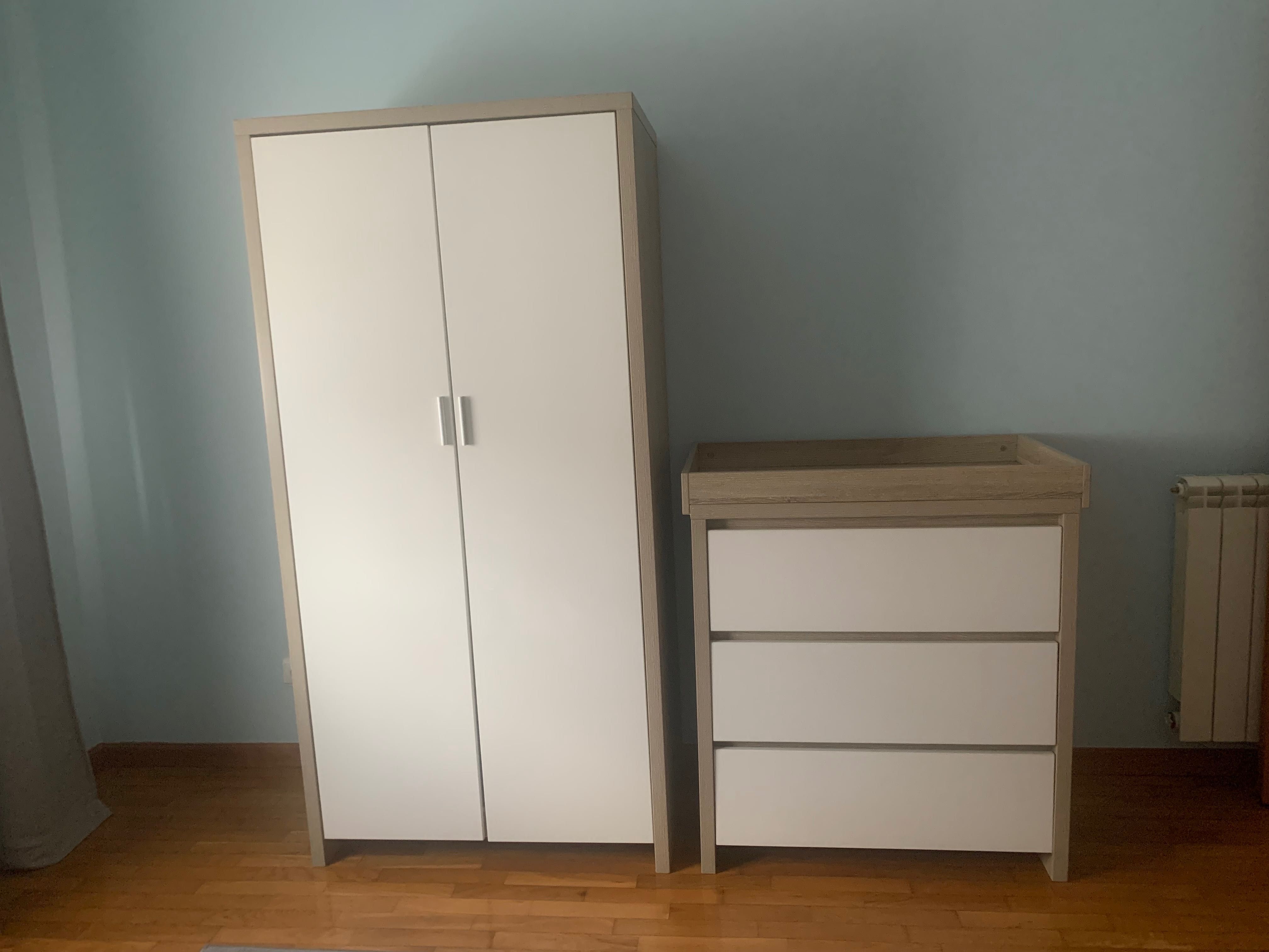 Quarto bebé/crianca 3 em 1 + comoda + roupeiro.