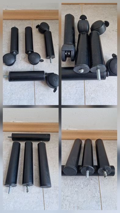 Nóżki metalowe do łóżka czy szafy, dł 20cm, średnica 4cm, kpl 4 szt