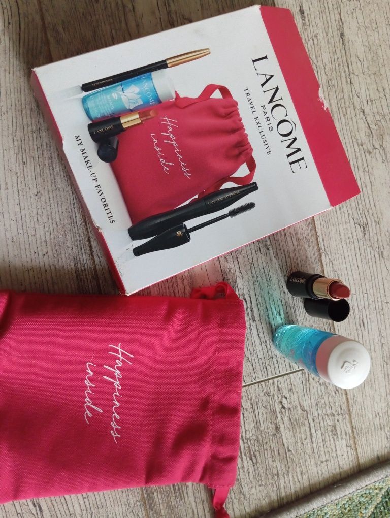 Lancome płyn do oczu bi facil plus pomadka i woreczek