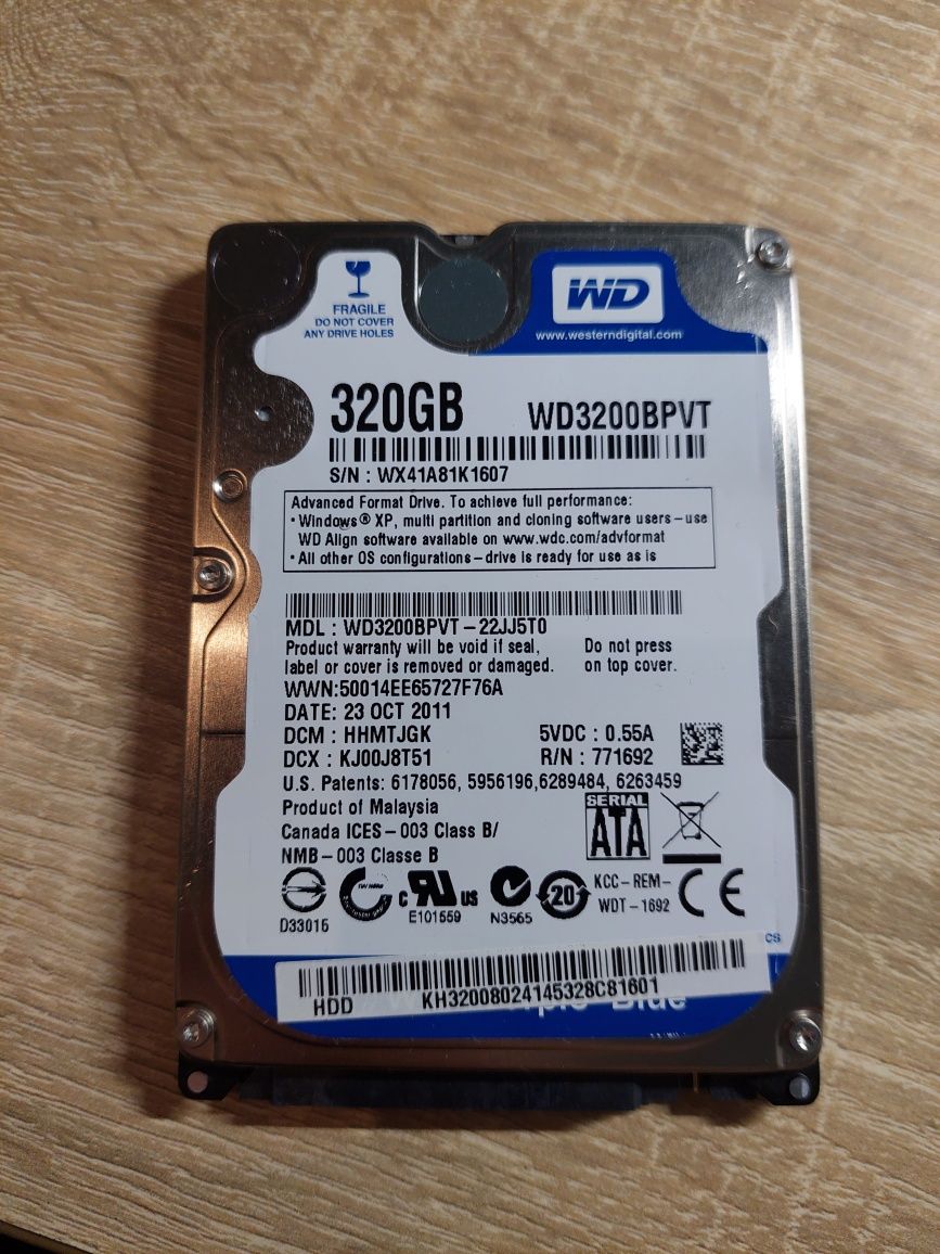 Жорсткий диск HDD для ноутбука 2.5" WD 320GB/500GB