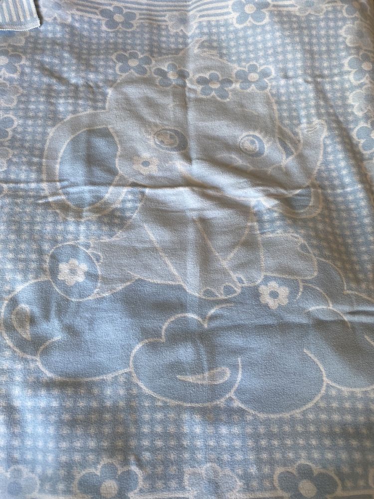 Детское одеяло хлопок 100х120 см голубое