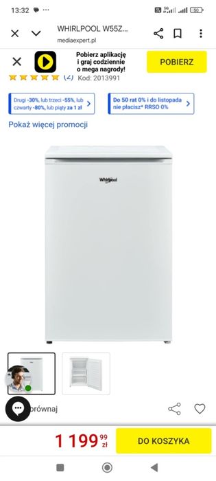 Sprzedam nową zamrażarkę Whirlpool W55 ZM 112