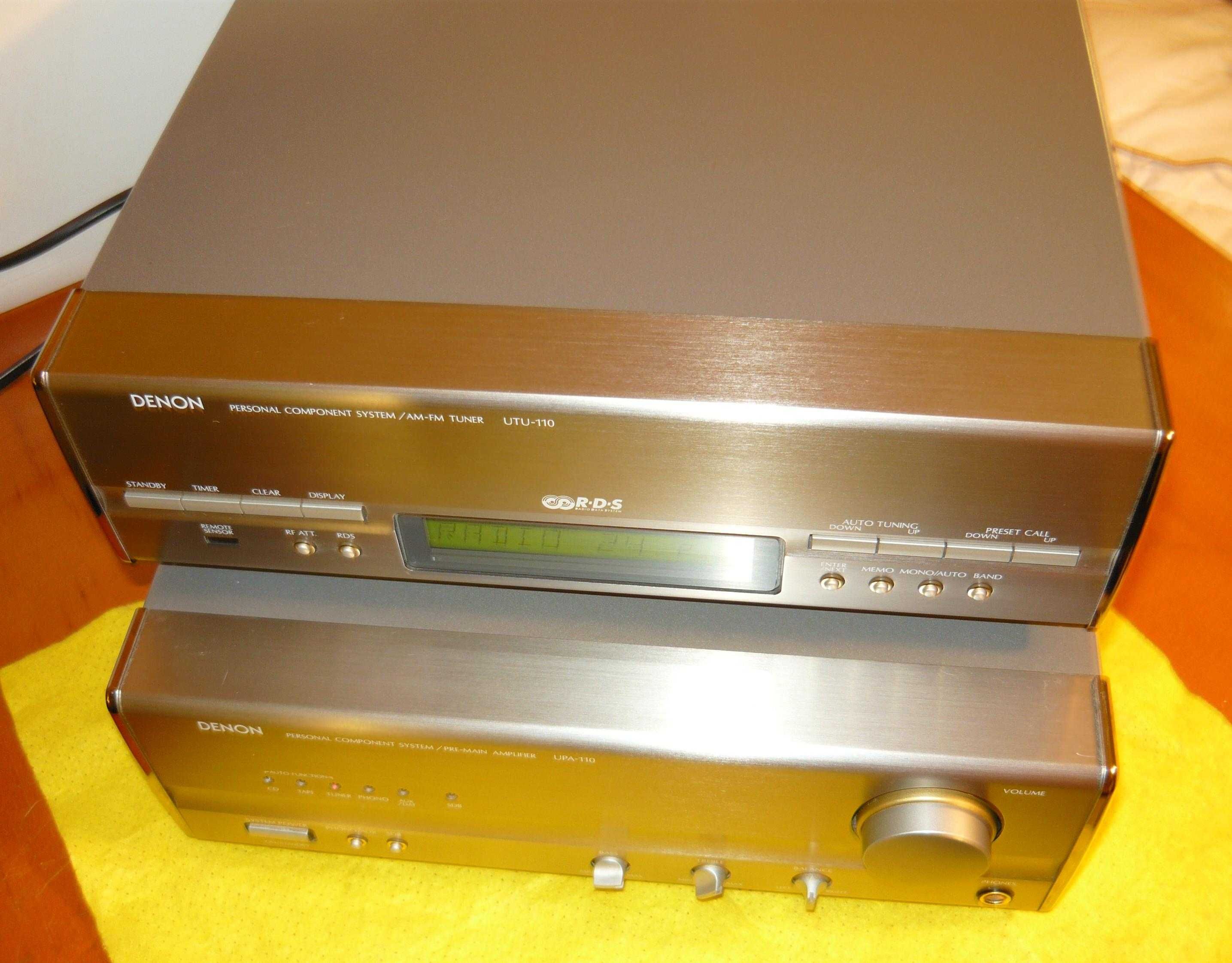 Wzmacniacz 2 x 60W Vinyl DENON 27 cm Tuner UPA-110 UTU-110 RDS radio
