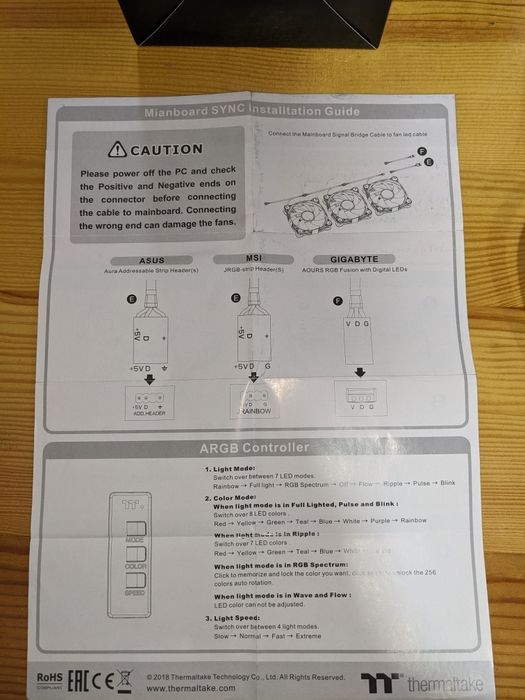 Вентиляторы thermalright 12 pure argb sync, 120мм