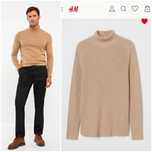 Sweter z golfem MUSCLE FIT H&M rozmiar XL