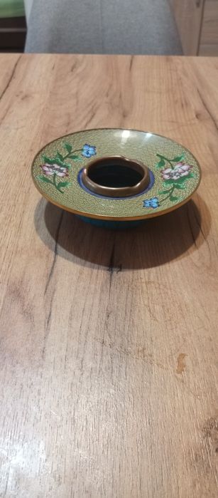 Popielnica emalia cloisonne z mosiądzu