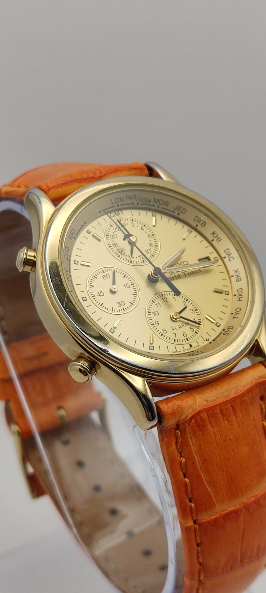#014*Seiko (5T52-6A29] 1989 Quartz World Timer GMT.