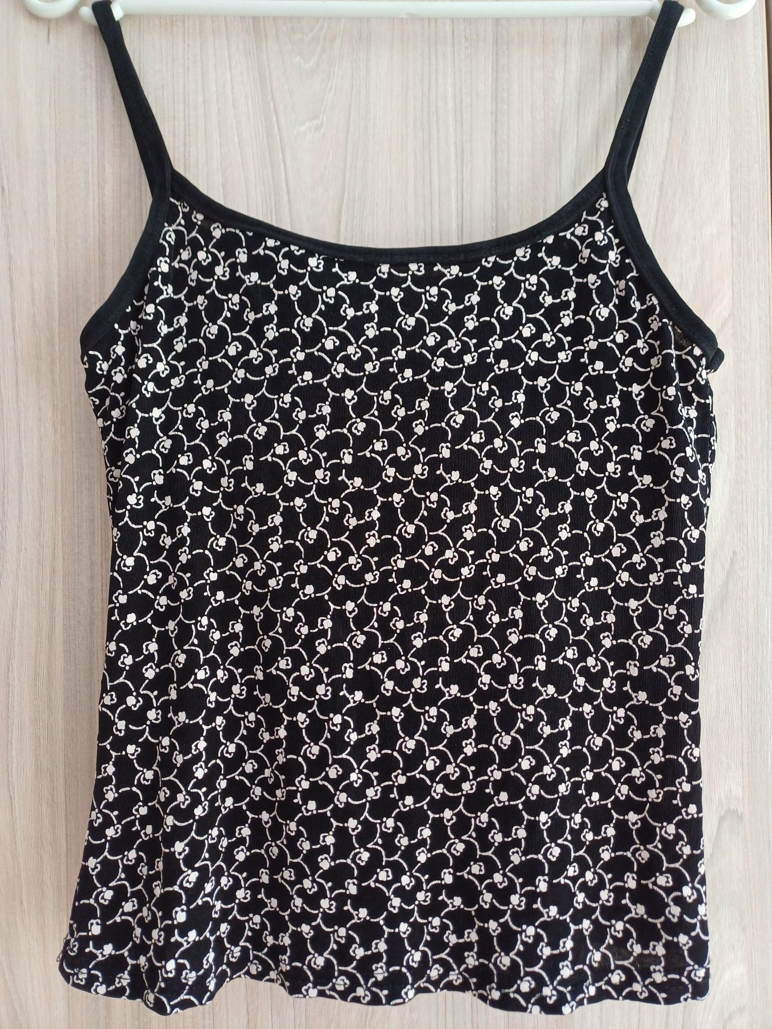 Topik crop na ramiączkach elegancki brązowy wzorzysty r. M