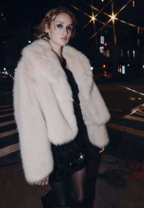 трендова шубка zara new xs s