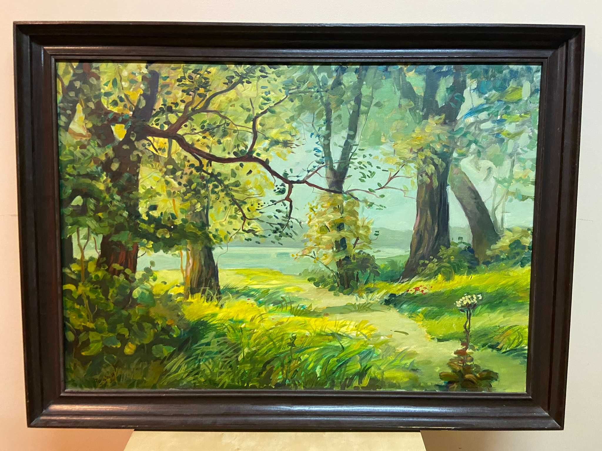 Obraz ręcznie malowany las