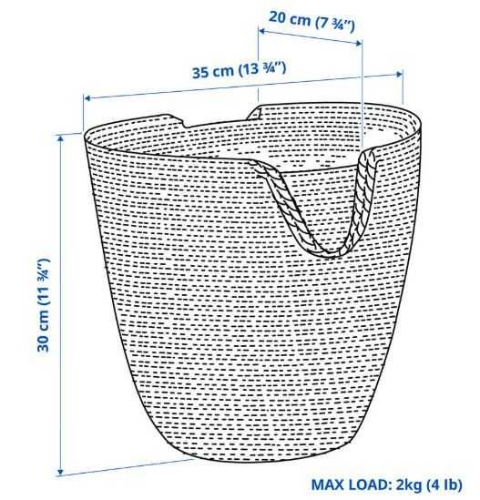 Koszyk wiszący z juty TOLKNING Ikea