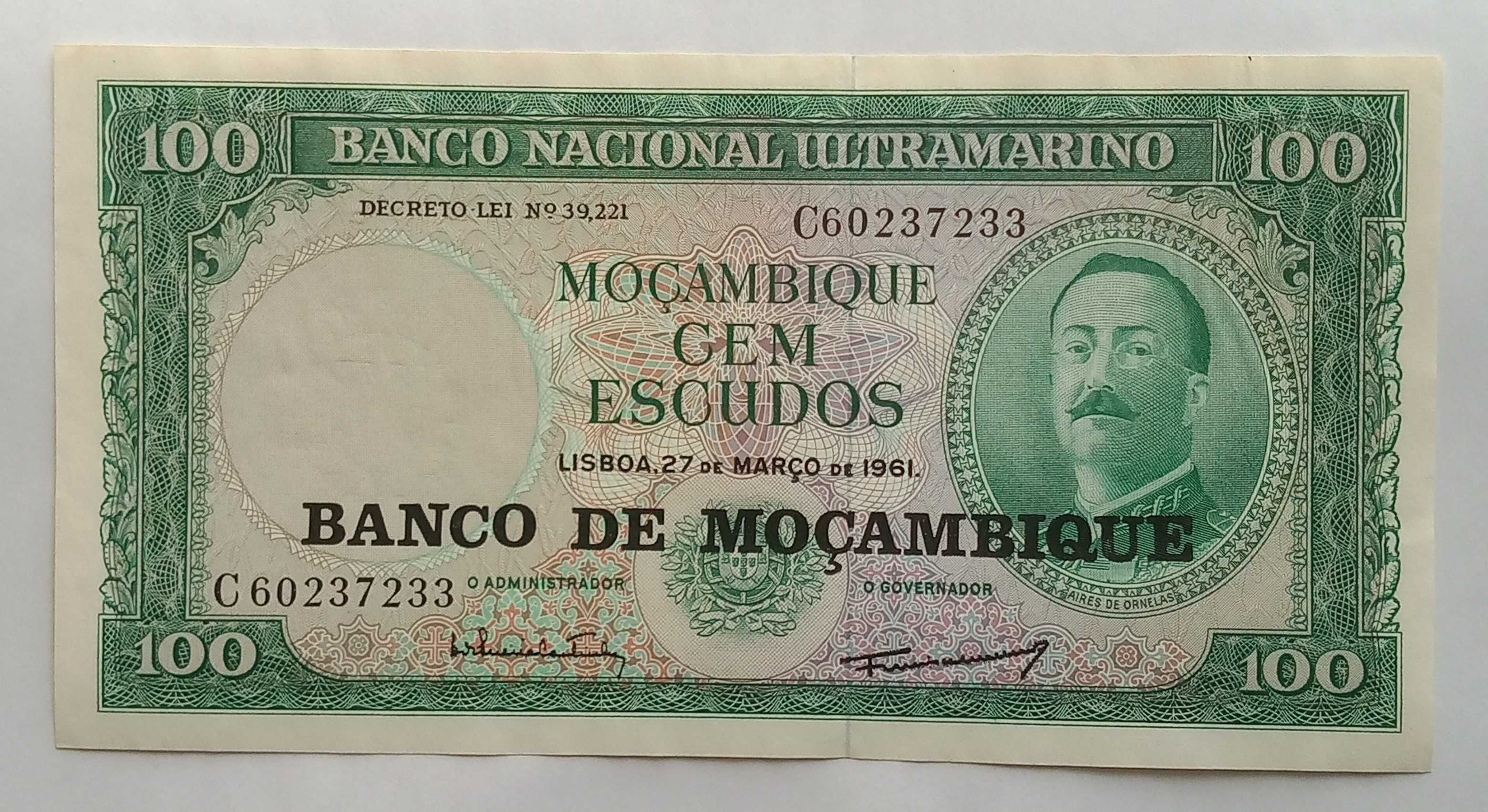 Nota 100 escudos 1961 Moçambique