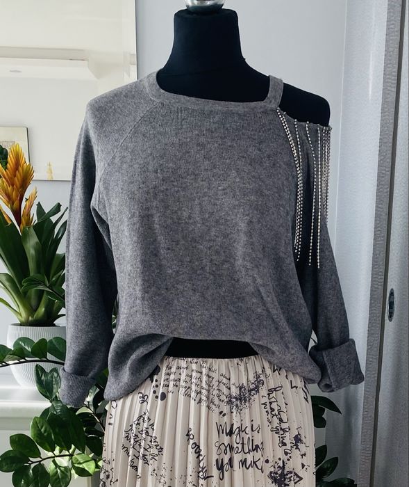 Sweter szary Joleen z dzetami