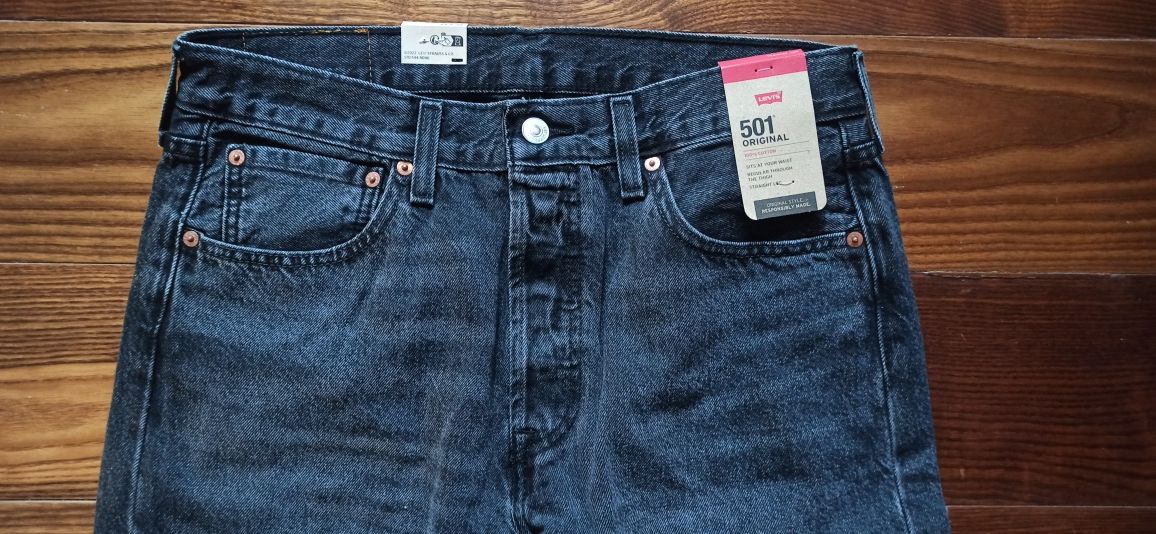 Nowe jeansy LEVI'S 501 czarne, 33/32