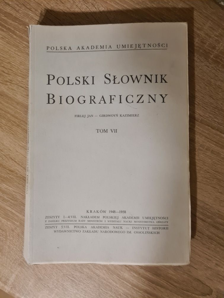 PSB, t. VII, Polski Słownik Biograficzny