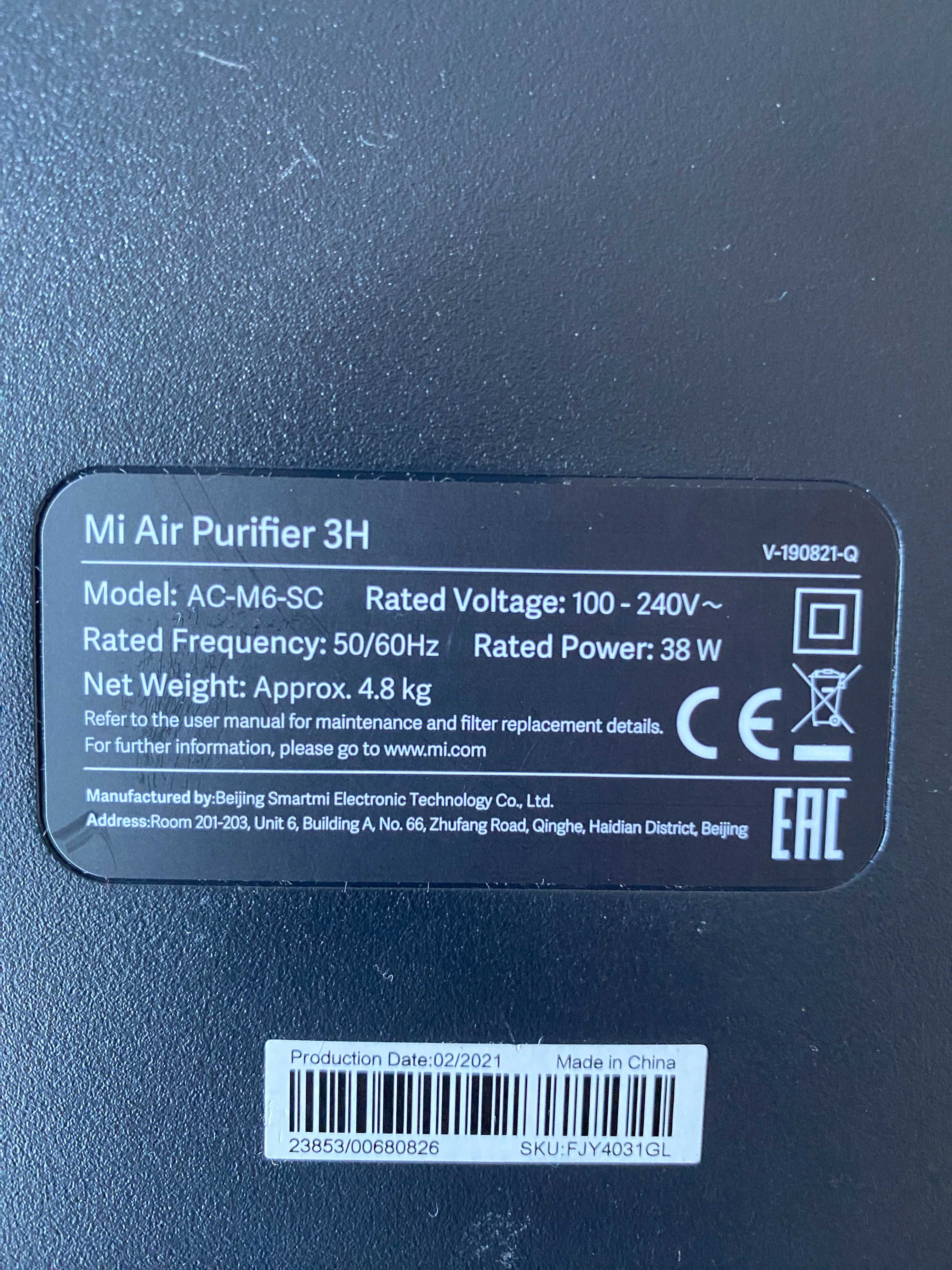 Oczyszczacz powietrza Xiaomi Mi Air Purifier 3H