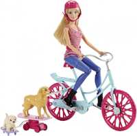 Barbie na Rowerze z 2 pieskami