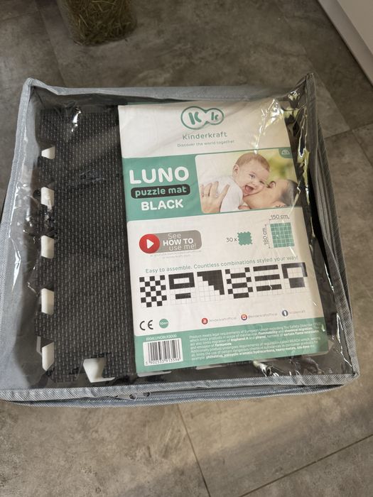 Kinderkraft Mata piankowa LUNO biało-czarna