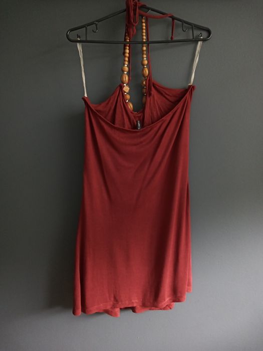 Bluzka drewniane korale viskoza L 40 Amisu brązowa